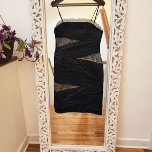 Elegant Black Lace Panel Dress